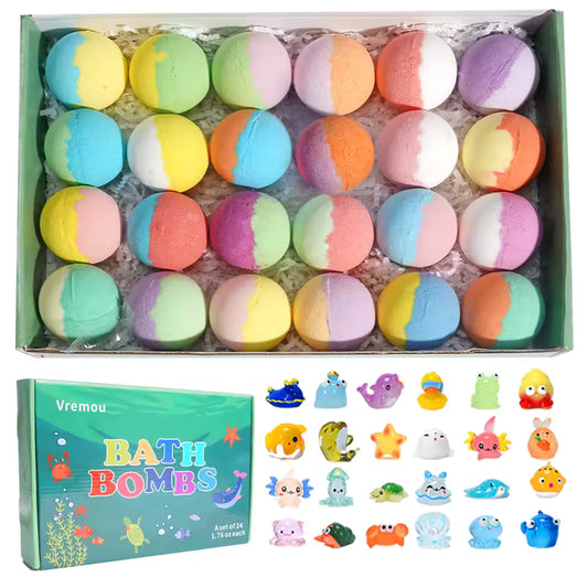 24-Piece Bath Bomb Set – Natural & Handmade Fizzy Bath Bombs Gift Box