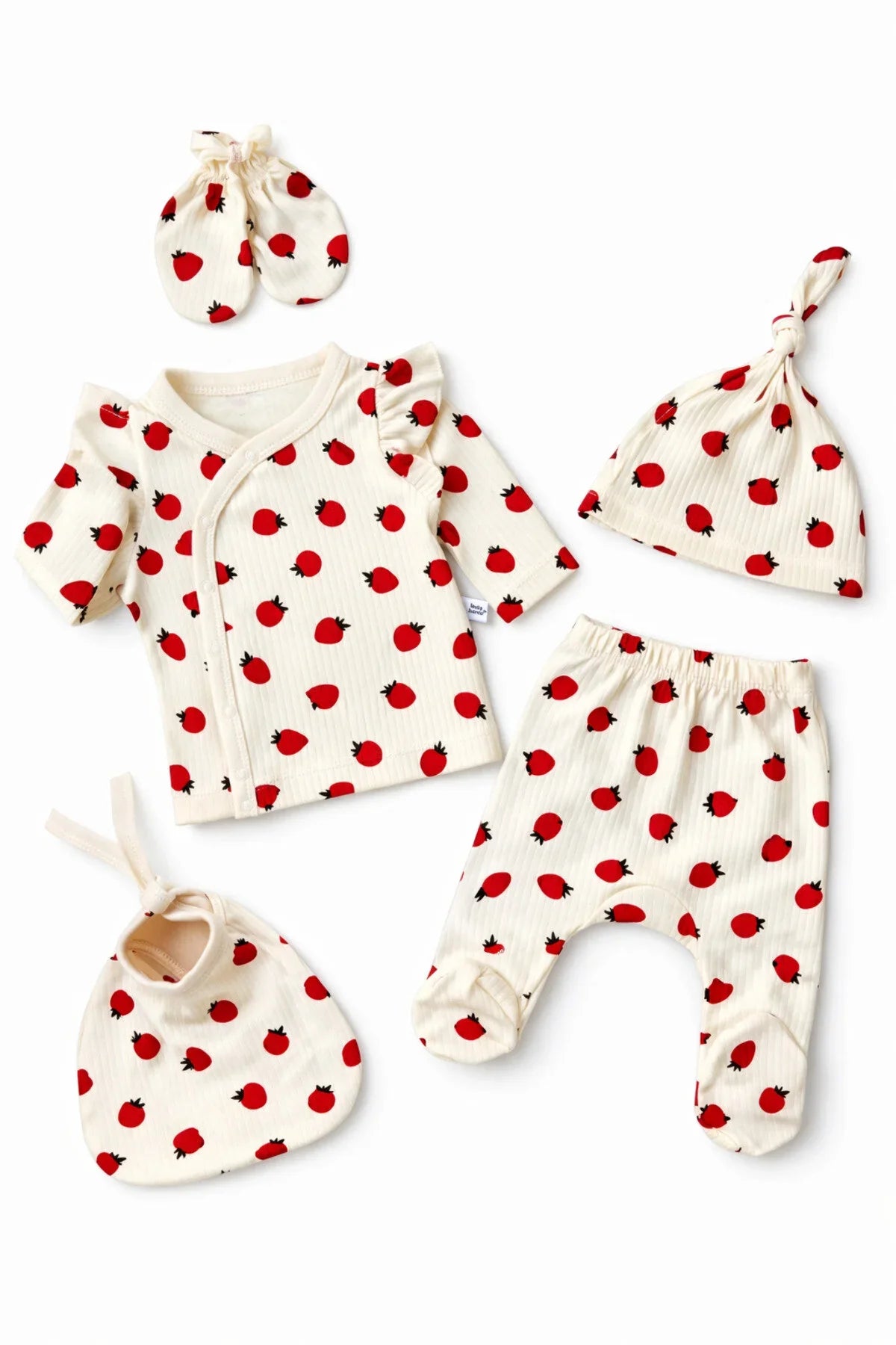 🍓 Strawberry Newborn Set – 5 Pieces