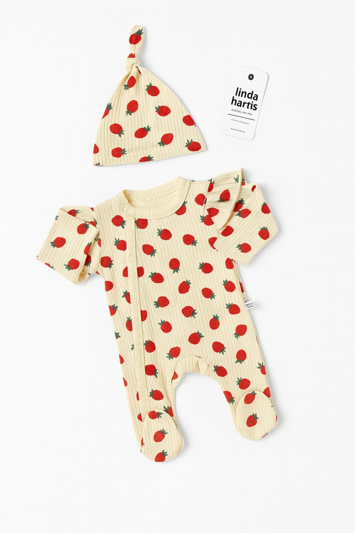 🍓 Strawberry Pattern Newborn Pajama Set
