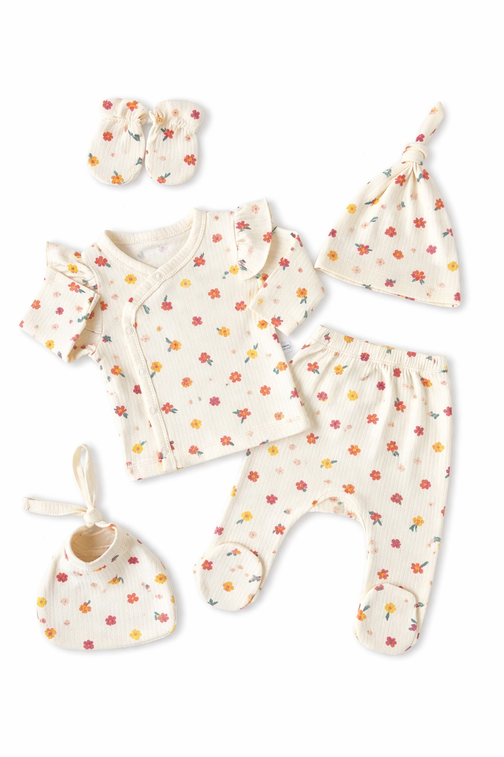🌸 5-Piece Floral Newborn Set