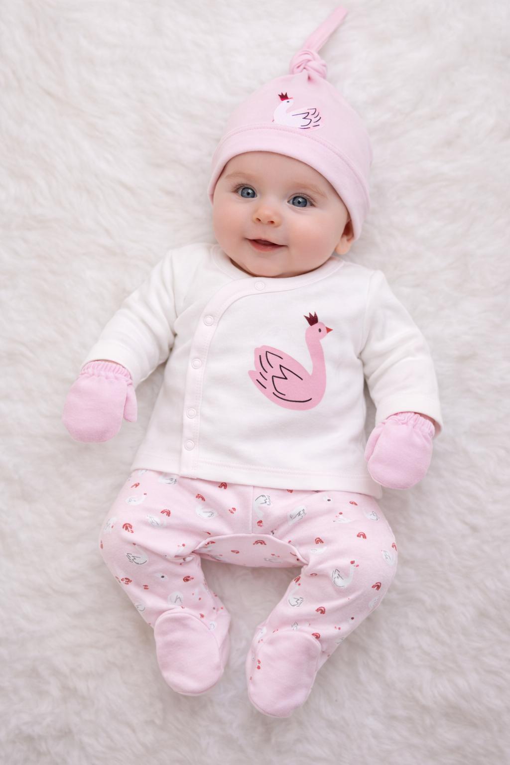 Little Swan Pink 5-Piece Newborn Baby Set