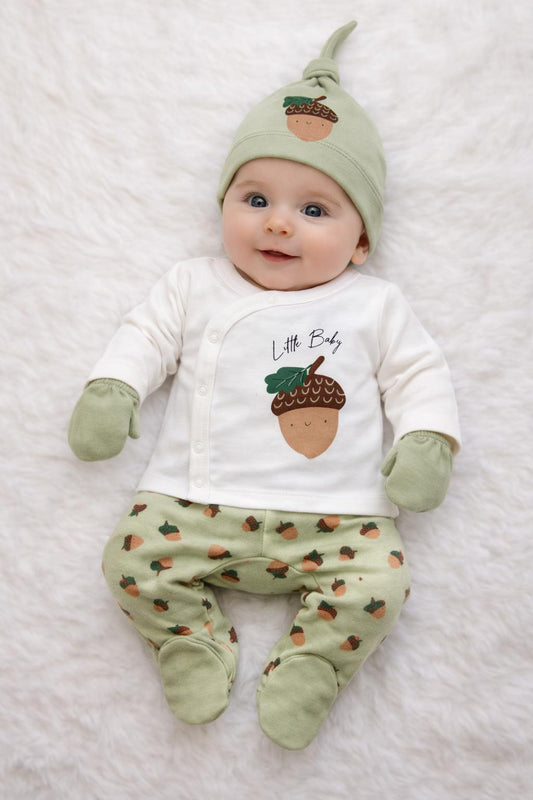 Little Acorn Green 5-Piece Newborn Baby Set