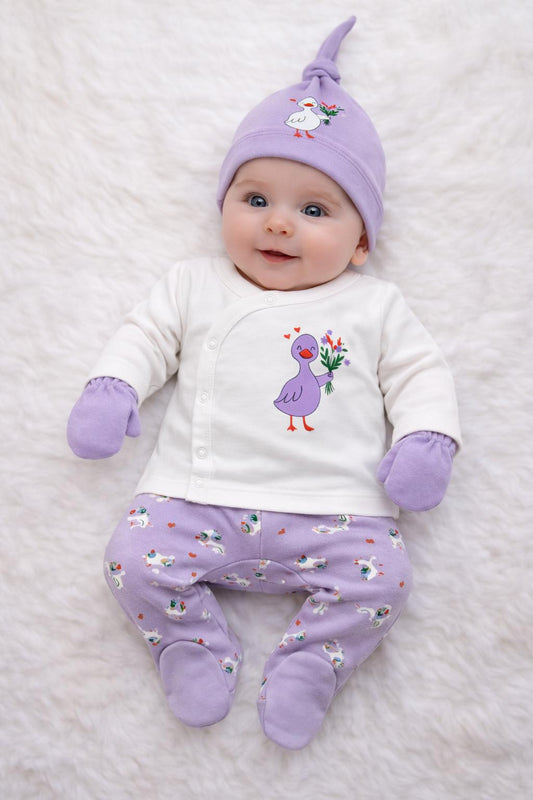 Little Duck Lavender 5-Piece Newborn Baby Set