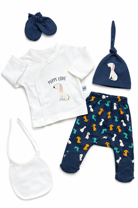 Puppy Love Newborn 5-Piece Baby Set