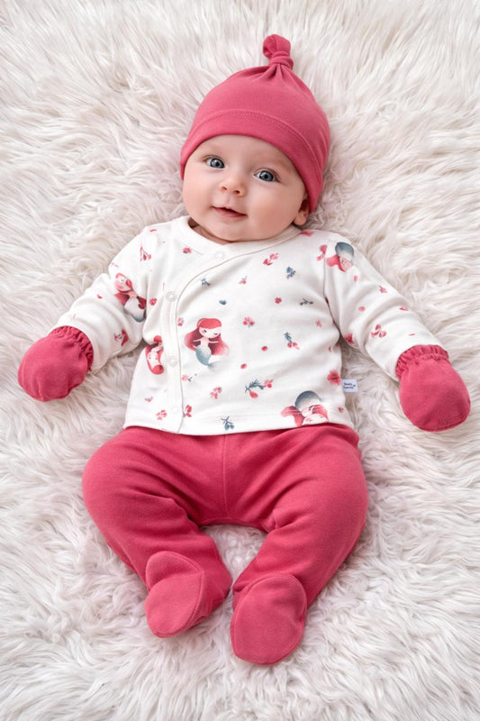 🌹 Romantic Red Newborn Set for Baby Girl – 5 Pieces