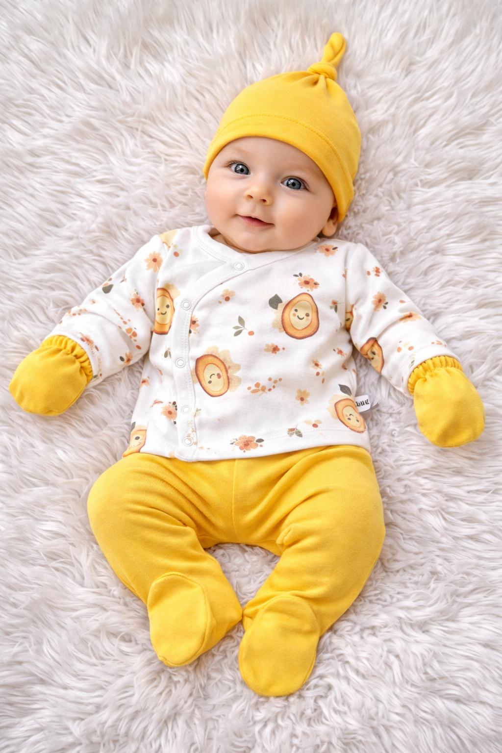 🍐 Yellow Pear Newborn Set – 5 Pieces