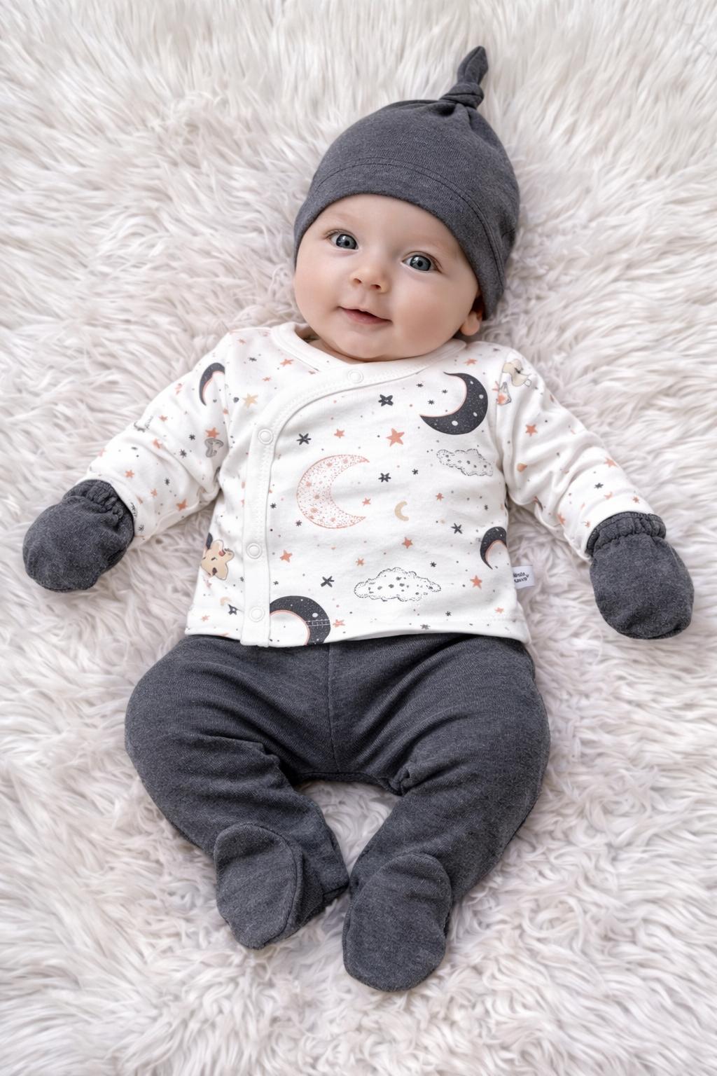 🌙✨ Moon & Stars Newborn Set – 5 Pieces