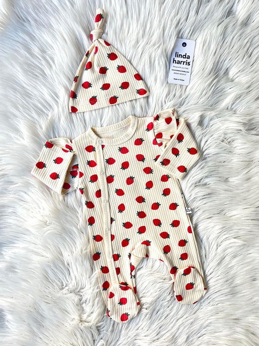 🍓 Strawberry Dream Yenidoğan Tulum Seti