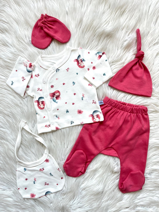 🧜‍♀️💕 Küçük Denizkızı 5’li Yenidoğan Seti